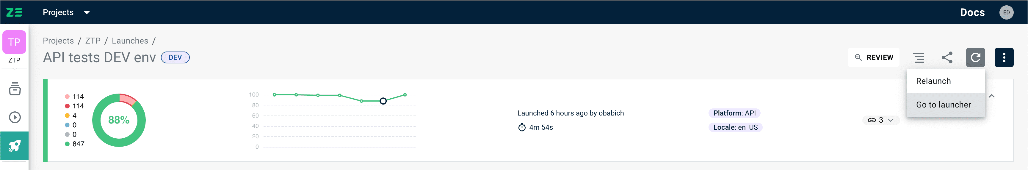 Go to launcher from automation launch view